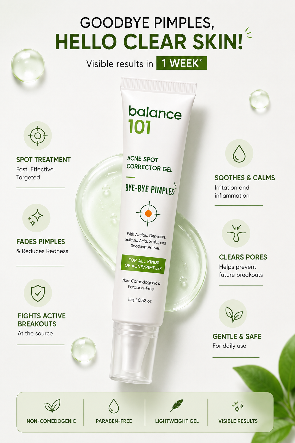 Balance 101 Clear Skin Duo – Gentle Cleanser + Acne Spot Corrector Gel