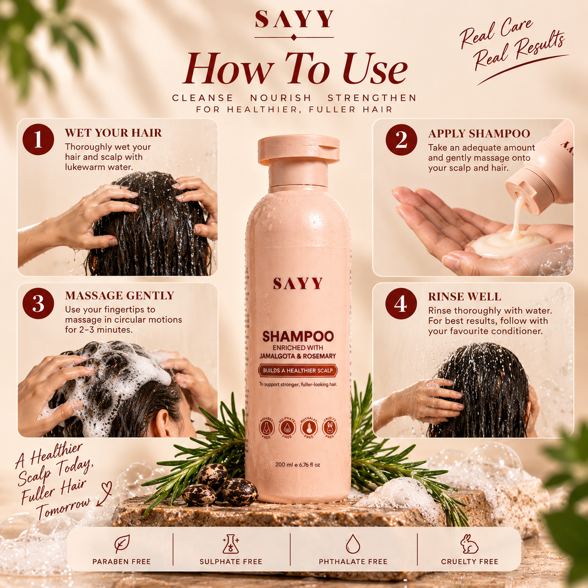 SAYY Shampoo – Enriched with Jamalgota & Rosemary