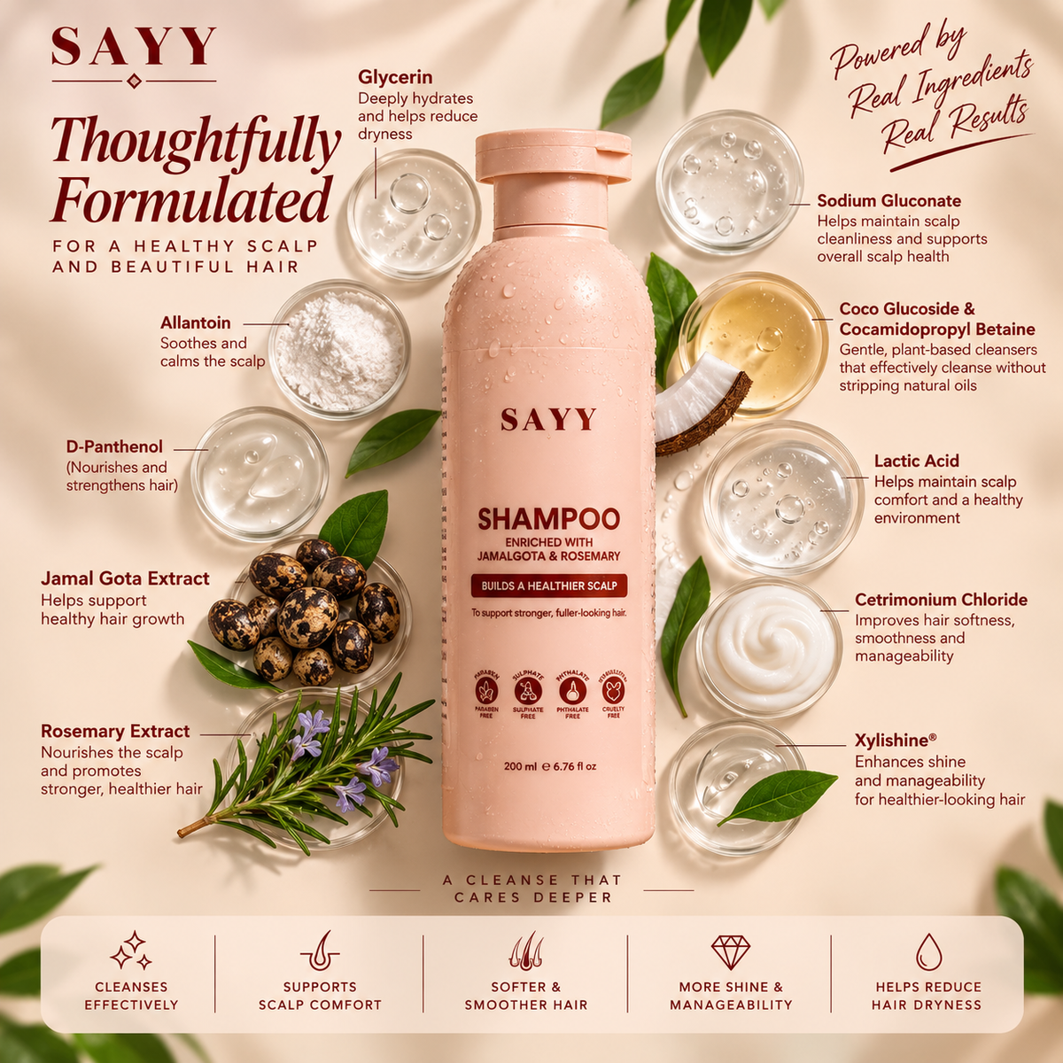SAYY Shampoo – Enriched with Jamalgota & Rosemary